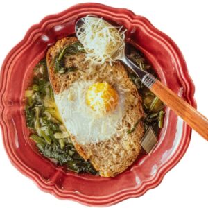 ZUPPA DI ERBE VARIE CON PANE UOVA CACIORICOTTA - 6186