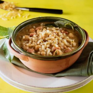 ZUPPA DI CECI PASTA E PROSCIUTTO COTTO