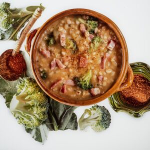 ZUPPA DI ORZO PATATE PANCETTA PEPERONCINO E BROCCOLI - 6247