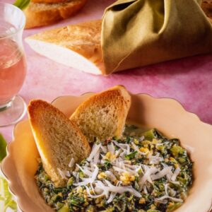 Zuppa di catalogna tarassaco noci miele e pecorino