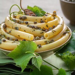 ZITI CON CAPPERI E FOGLIE Di VITE  - 1273