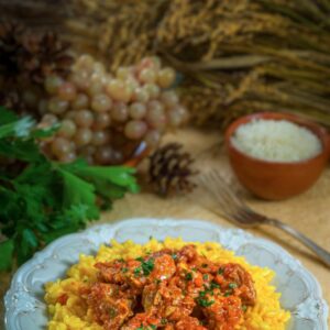 SPEZZATINO CON RISO ALLO ZAFFERANO - K3039