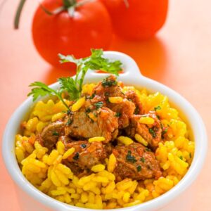 SPEZZATINO CON RISO ALLO ZAFFERANO - K3044