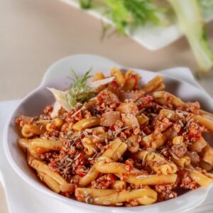 CASARECCE AL RAGU’ DI CARNI MISTE AL FINOCCHIO E SEMI DI FINOCCHIO - 2878