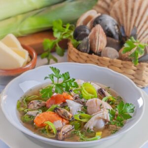 ZUPPA DI PORRI AI FRUTTI DI MARE - 1363