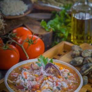 MINESTRA DI RISO, VONGOLE E CALAMARETTI - K0607