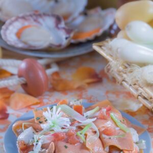 STRACCI DI PATATE “ROSA” CON CAPESANTE - 4019