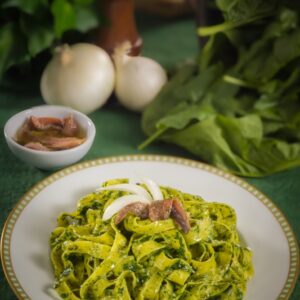 TAGLIATELLE CON SALSA DI SPINACI E ACCIUGHE - 4050