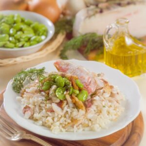 RISOTTO CON TRIGLIE FAVE E LARDO - K5356