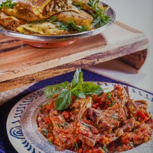 S33980 Costolette di agnello alla menta, sfogliatelle al tonno