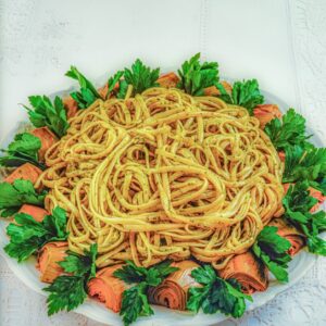 TRENETTE AL PESTO, CON CARCIOFI AL PREZZEMOLO - 1176