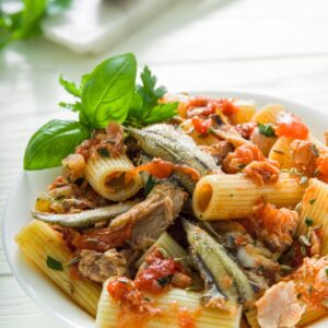 RIGATONI AI FILETTI DI ALICI E TONNO - K3148