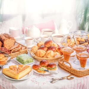 PANE AL MIELE, FOCACCIA ALLA ROBIOLA, BRIOCHES FARCITE, ZABAIONE AL RUM, SALSA DI ALBICOCCHE - GR2143 - 2703