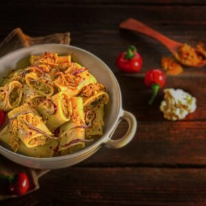 PACCHERI RIPIENI CON CAVOLFIORE PEPERONCINI E CURCUMA - 3709