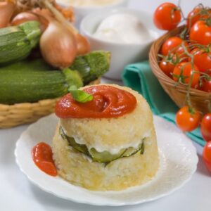 TIMBALLO DI RISO ALLA MOZZARELLA CON ZUCCHINE - K5173
