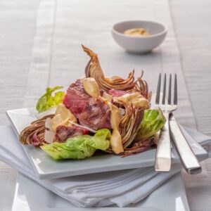 TAGLIATA AI CARCIOFI, LATTUGA, GRANA E SALSA ALLA SENAPE - 1194