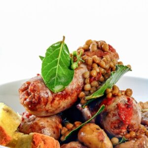 SALSICCETTE CON CASTAGNE LENTICCHIE E ALLORO - 3242