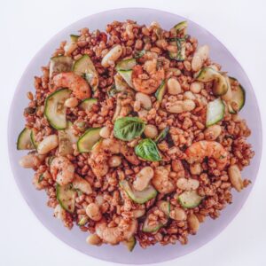 INSALATA CON FARRO, CANNELLINI E GAMBERI – 6830
