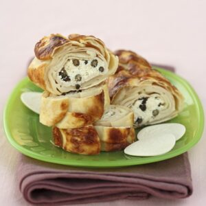 ROTOLO DI CROXETTI CON PROSCIUTTO COTTO CAPRINI AL PEPE VERDE - 1949