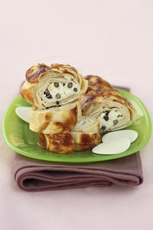 ROTOLO DI CROXETTI CON PROSCIUTTO COTTO CAPRINI AL PEPE VERDE - 1949