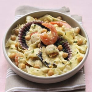 PAPPARDELLE AL TIMO CON CREMA DI CECI SCALOGNO CAPESANTE CECI TIMO - 2515