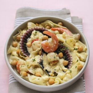 PAPPARDELLE AL TIMO CON CREMA DI CECI SCALOGNO CAPESANTE CECI TIMO - 2516