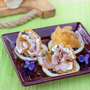 SEDANO RAPA IMPANATO E FRITTO CON CAPRINO AL TIMO E PROSCIUTTO DI PRAGA - 4271