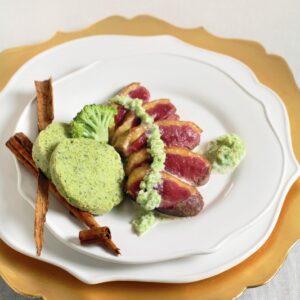 PETTO DOCA CON CREMA E FLAN DI BROCCOLI E CANNELLA - 4279