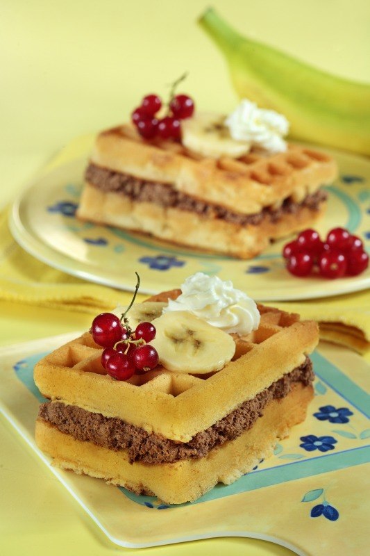 WAFFEL CON CREMA GANACHE E BANANE - 4526