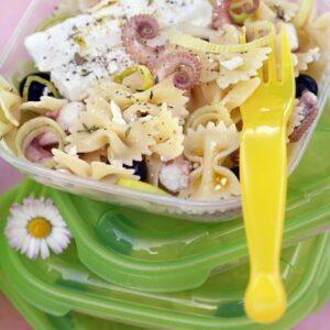 INSALATA DI PASTA DI FARFALLE POLPO PORRI TIMO FETA LIMONE - 4698
