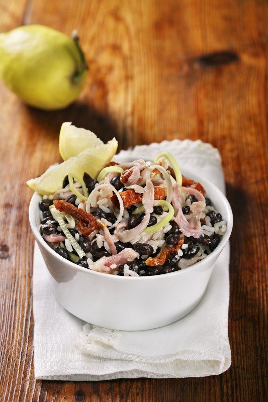 FAGIOLI NERI RISO POMODORI SOTTOLIO PORRI POLLO LIMONE - 4881
