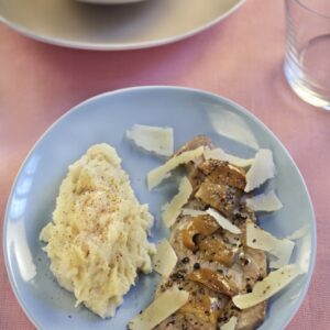 FETTINA DI VITELLO  CON FUNGHI PORCINI GRANA PEPE CON PURÈ - 5007
