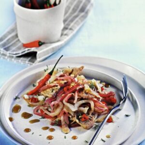 STRACCI DI VITELLO IN AGRODOLCE CON CIPOLLE E FINOCCHI PEPERONCINO E TIMO - 5145