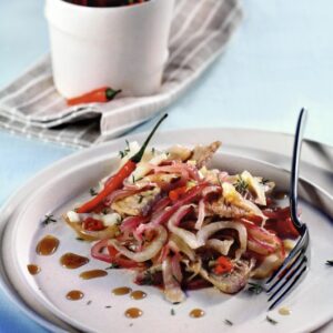 STRACCI DI VITELLO IN AGRODOLCE CON CIPOLLE E FINOCCHI PEPERONCINO E TIMO - 5146