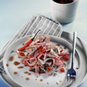 STRACCI DI VITELLO IN AGRODOLCE CON CIPOLLE E FINOCCHI PEPERONCINO E TIMO - 5148