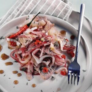 STRACCI DI VITELLO IN AGRODOLCE CON CIPOLLE E FINOCCHI PEPERONCINO E TIMO - 5149