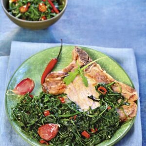COSTATA DI MAIALE CON RUCOLA AGLIO OLIO E PEPERONCINO - 5508