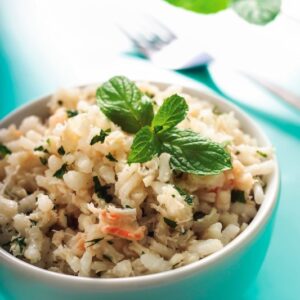 RISOTTO CON MENTA E GRANCHIO