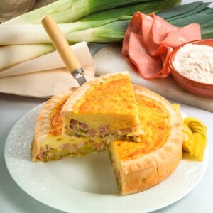 TORTA DI PORRI E MORTADELLA