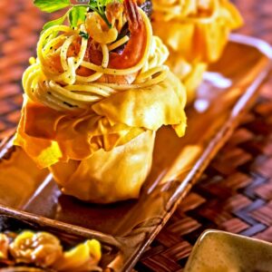 SPAGHETTI ALLO SCOGLIO NEI CESTINI DI PASTA PHYLLO