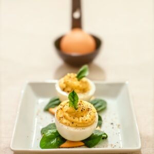 BOCCONCINI DI UOVA FARCITE CON CREMA DI MELE AL CURRY - S 23 04 524 - 77072