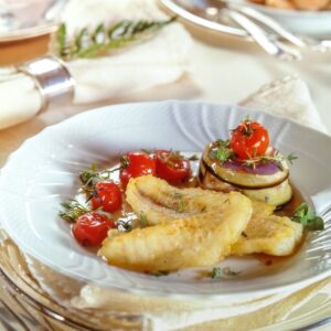 SAN PIETRO CROCCANTE CON POMODORINI E SFORMATO DI MELANZANE - S28012 - 78238