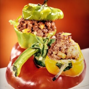 PEPERONI RIPIENI ALLA MOUSSE DI CARNE E FRUTTA SECCA - S 03050084