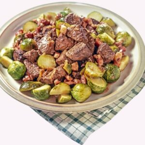 SPEZZATINO DI STRUZZO CON CAVOLINI DI BRUXELLES - S6300 - 5379