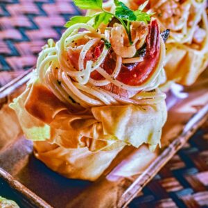 SPAGHETTINI ALLO SCOGLIO NEI CESTINI DI PASTA PHYLLO - S 0405016