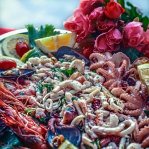 POLPETTI, CALAMARI, GAMBERI, VONGOLE,COZZE, LIMONE,
