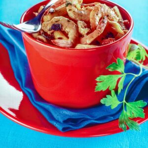 PENNE AL CURRY E GAMBERI