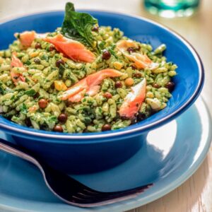 RISO CON TROTA AFFUMICATA E SALSA DI SPINACINI - S 2404673 - 7402