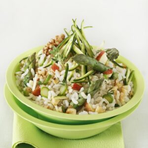 RISO INTEGRALE CON ZUCCHINE MELE ASPARAGI NOCI TIMO - 1219