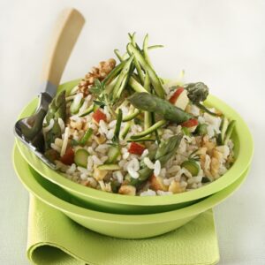 RISO INTEGRALE CON ZUCCHINE MELE ASPARAGI NOCI TIMO - 1220